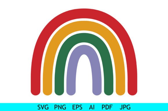 Download Retro Minimalist Rainbow Clip Art - Retro Collection