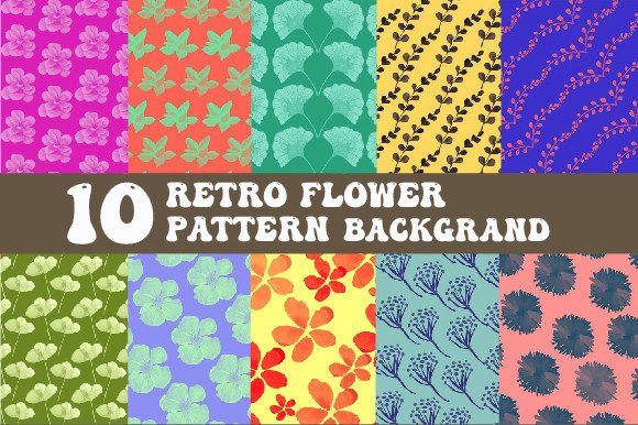 Download RETRO Flower Pattern Background - Retro Collection