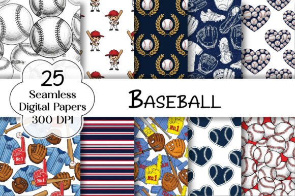 Download Baseball Digital Paper Bundle - Baseball digital paper Collection