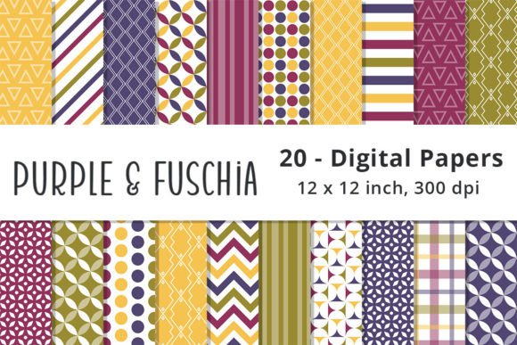 Download Purple &amp; Fuschia Digital Scrapbook Paper - Digital scrapbook paper Collection