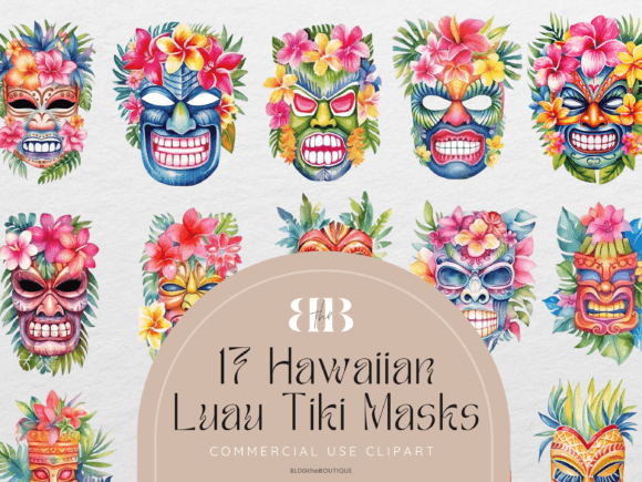 Download Hawaiian Luau Tiki Mask PNG Clip Art - Luau Collection