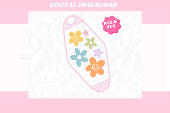 Download Retro Flower Motel Keychain PNG SVG - Retro Collection