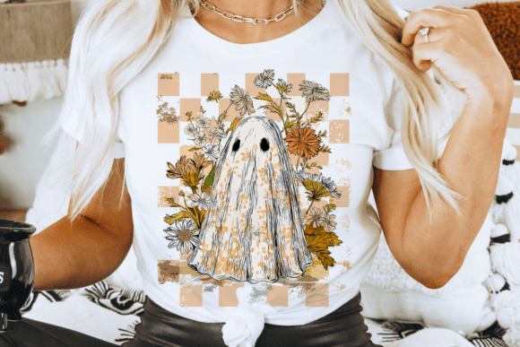 Download Halloween Fall Ghost Retro Floral PNG - Retro Collection