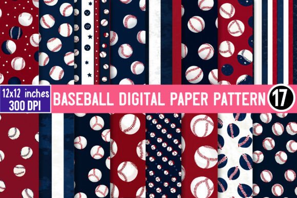 Download Baseball Digital Paper Pattern - Baseball digital paper Collection