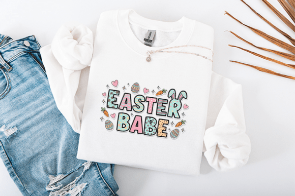 Download Easter Babe SVG Retro Patterned Bunny - Retro Collection