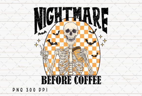 Download Skeleton Retro Halloween Coffee Fall PNG - Retro Collection