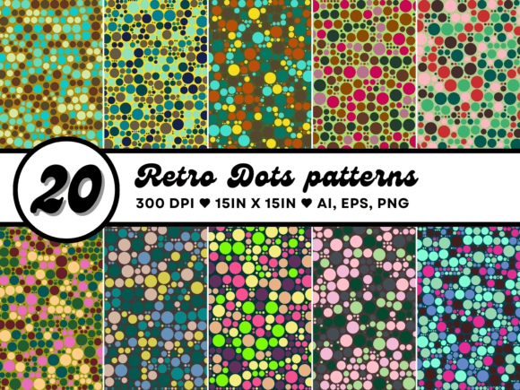 Download 20 Retro Dots Patterns - Retro Collection