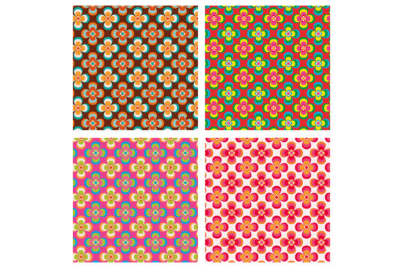 Download Retro Flower Patterns - Retro Collection