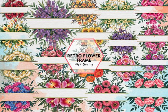 Download Retro Flower Frame Clipart PNG Graphics - Retro Collection