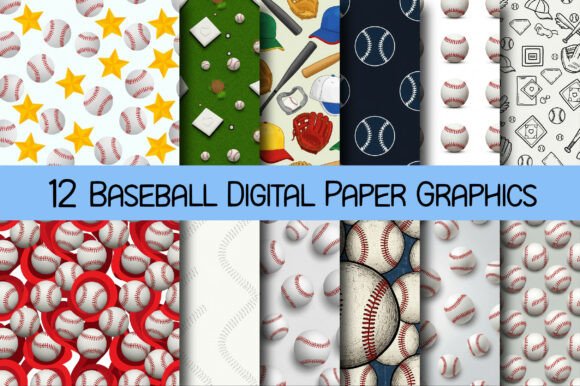 Download Baseball Digital Paper Graphics - Baseball digital paper Collection